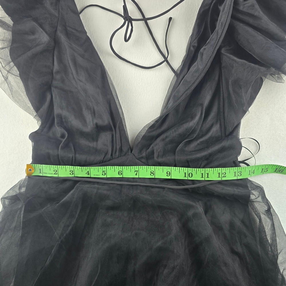 Baltic Born NWOT Anabella Tulle Dress Black Maxi Ruffle Sleeve Party Evening M - Picture 10 of 12